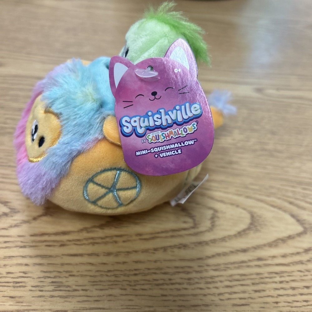 Squishville Squishmallows Winston Pig & Rainbow Lion Mini Plush 2-Pack NWT - Picture 2 of 6